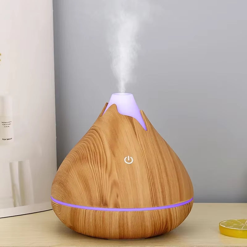 ๐ฟ Wood Grain Ultrasonic Aroma Diffuser โ Essential Oil Humidifier with Remote Control & 7-Color LED Mood Light | Cool Mist & Quiet Operation for Home, Office, or Bedroom