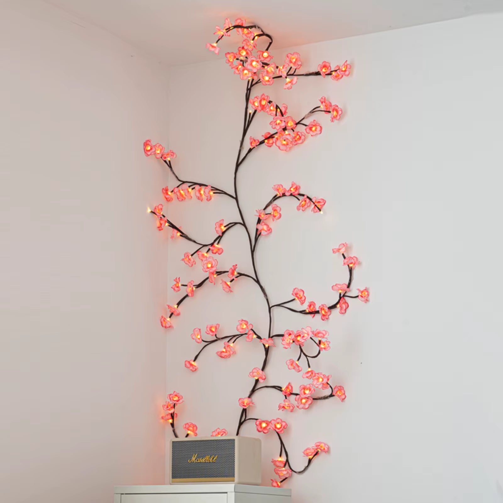 🌸LED Cherry Blossom Branch Light – Remote Control | 8 Modes | DIY Flexible Design – Elegant Desktop & Wall Decor for Gaming Rooms, Offices & Bedrooms