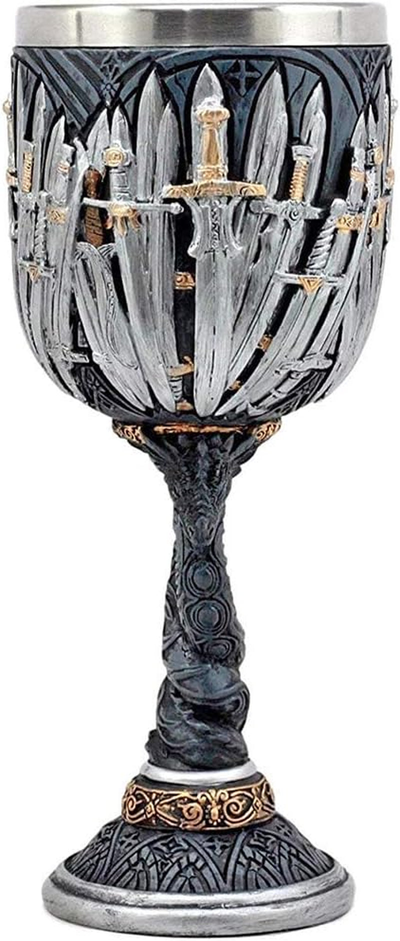 Iron Throne Chalice Goblet – Medieval Swords Cup with Wine Drip Ring | Game of Thrones, D&D, Fantasy Decor & Gift for Geeks