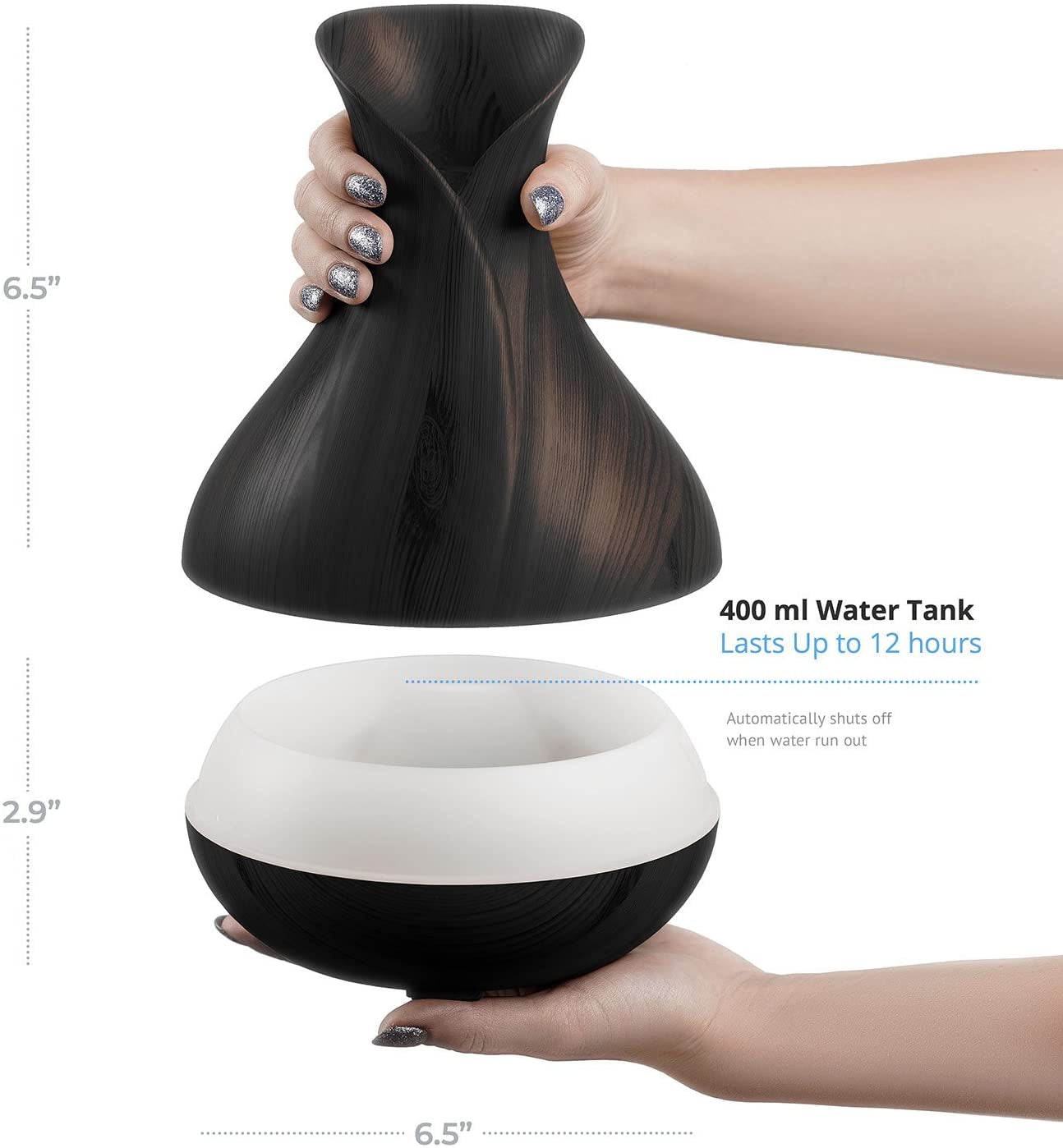 🧠 Smart WiFi Essential Oil Diffuser & Humidifier – 400ML Ultrasonic Cool Mist with Alexa & Google Home, App + Voice Control, LED Timer, Schedule Feature
