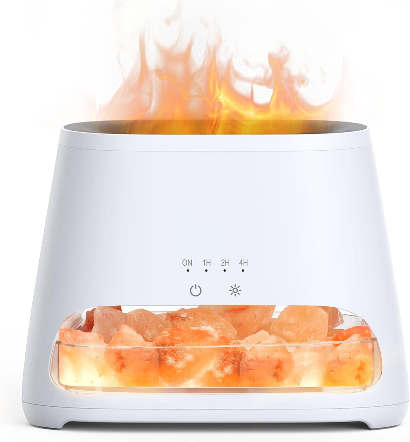 ๐ 2-in-1 Himalayan Salt Lamp & Essential Oil Diffuser โ 150ML Ultrasonic Cool Mist Humidifier with Flame Effect, Timer & Auto Shut-Off