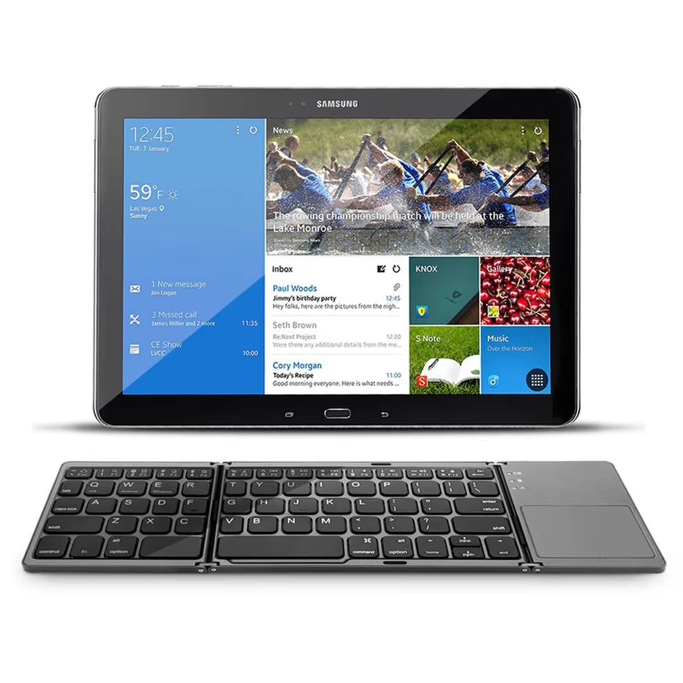Foldable Wireless Bluetooth Keyboard with Touchpad – Ultra-Slim, Rechargeable & Travel-Ready
