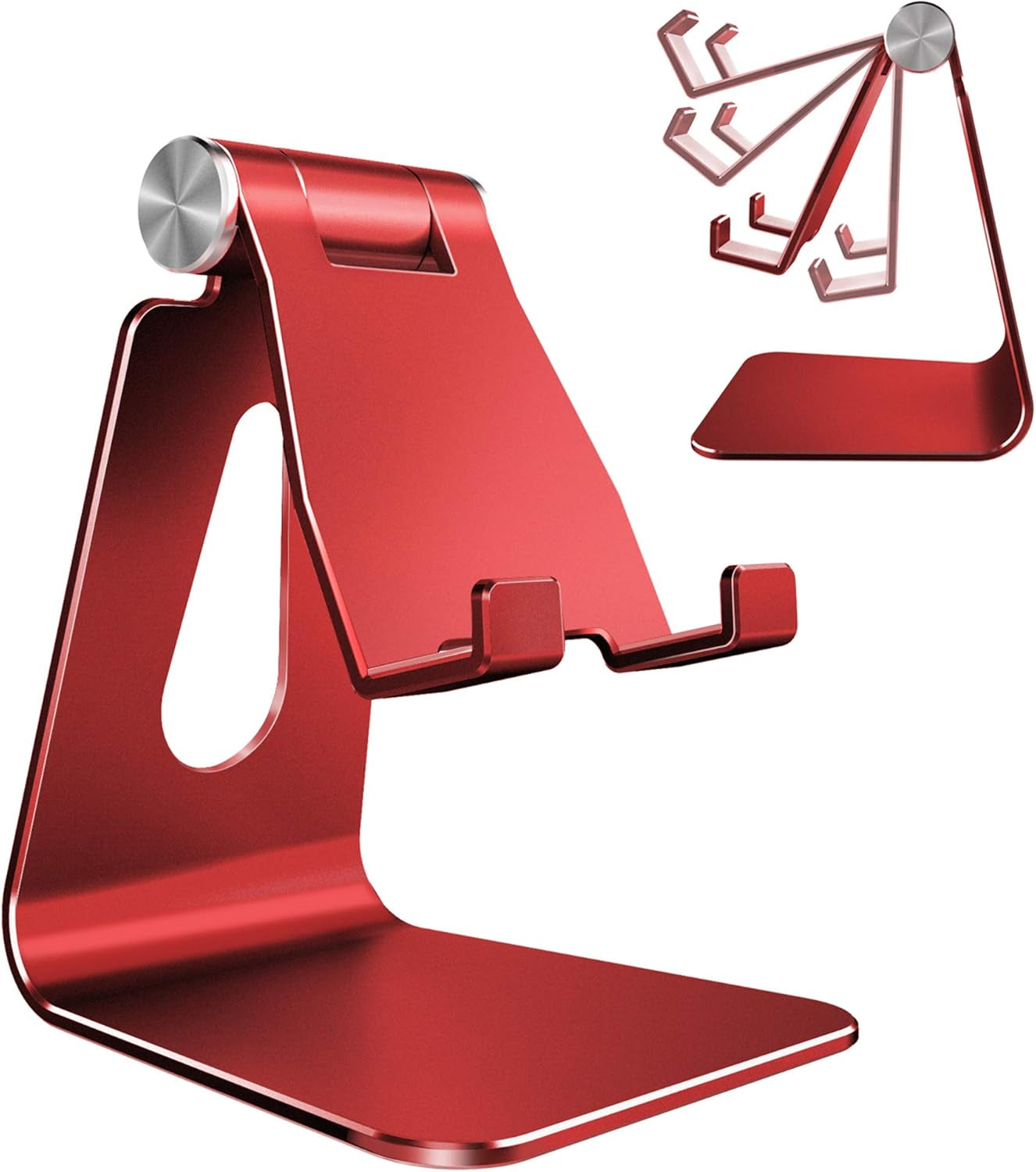 🌸📱Adjustable Aluminum Cell Phone Stand - 270° Multi-Angle Desktop Dock Holder | Compatible with iPhone 16, 15, 14, 13, 12, 11, Plus & More - Rose Gold
