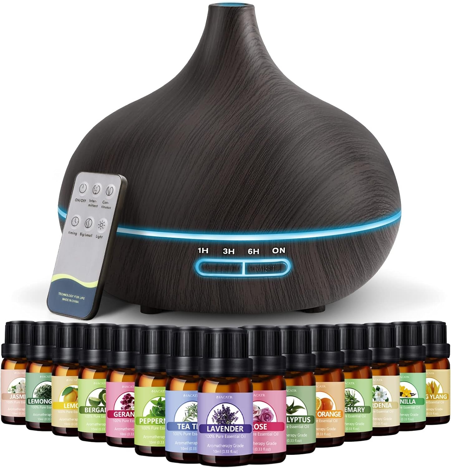 🕹️ 550ML Ultrasonic Essential Oil Diffuser with Remote – Cool Mist Aromatherapy Humidifier for Home, Game Room, Office & More | 7 LED Colors, Timer, Auto Shut-Off