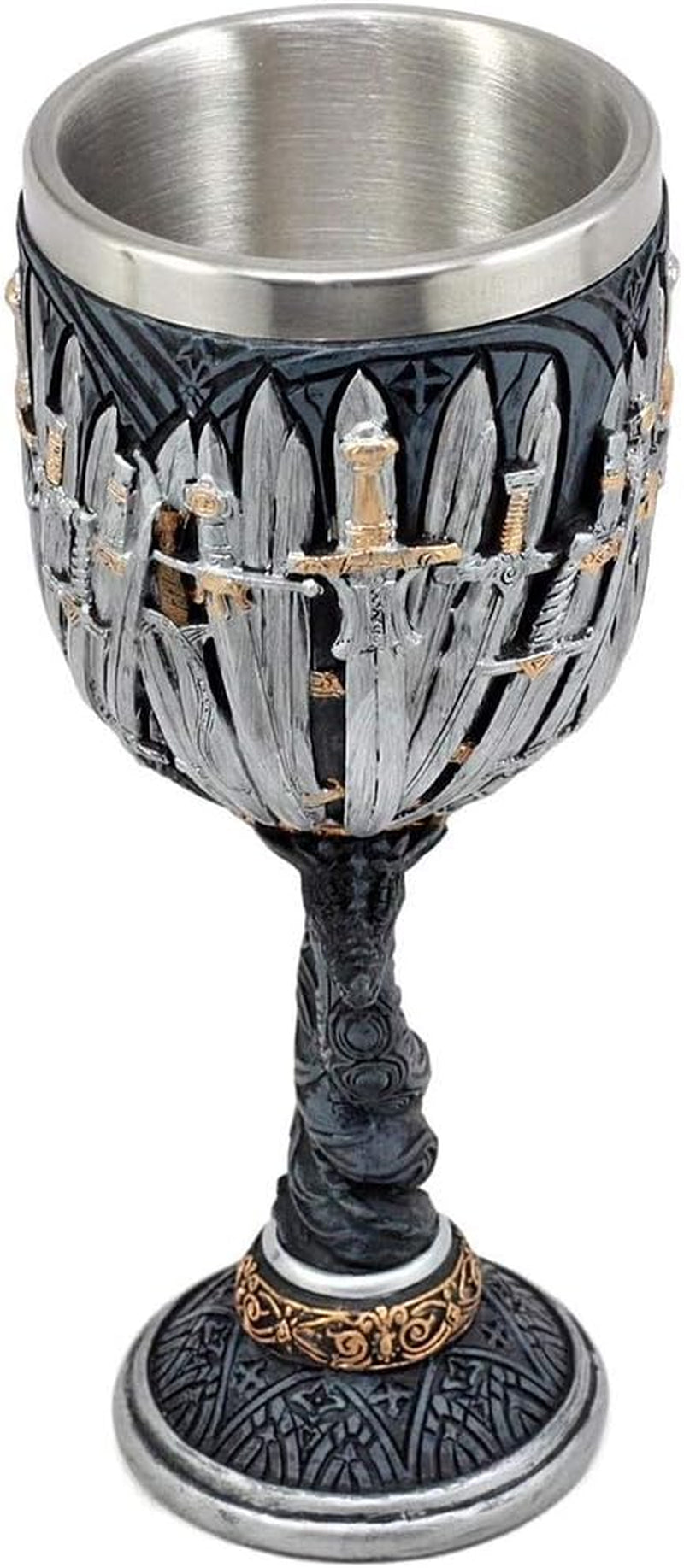 Iron Throne Chalice Goblet – Medieval Swords Cup with Wine Drip Ring | Game of Thrones, D&D, Fantasy Decor & Gift for Geeks