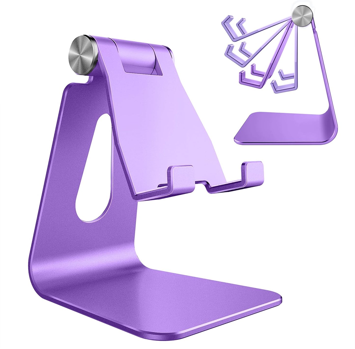 🌸📱Adjustable Aluminum Cell Phone Stand - 270° Multi-Angle Desktop Dock Holder | Compatible with iPhone 16, 15, 14, 13, 12, 11, Plus & More - Rose Gold