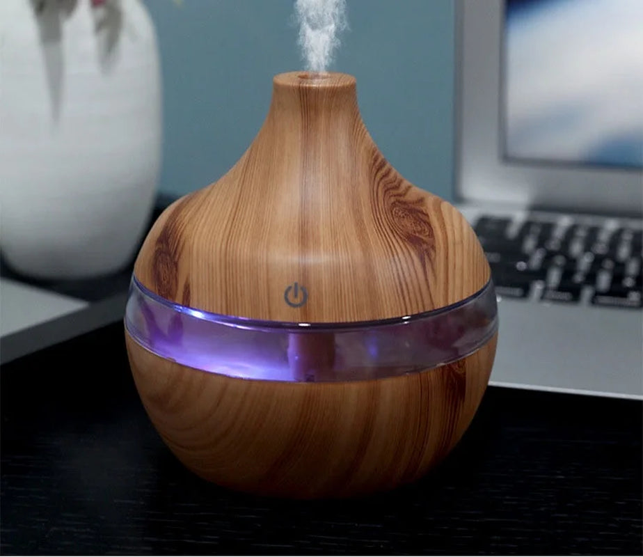 🌿 300ML Cool Mist Essential Oil Diffuser & Humidifier – Ultrasonic Aroma Air Freshener with Auto Shut-Off, 7 LED Colors & Timer