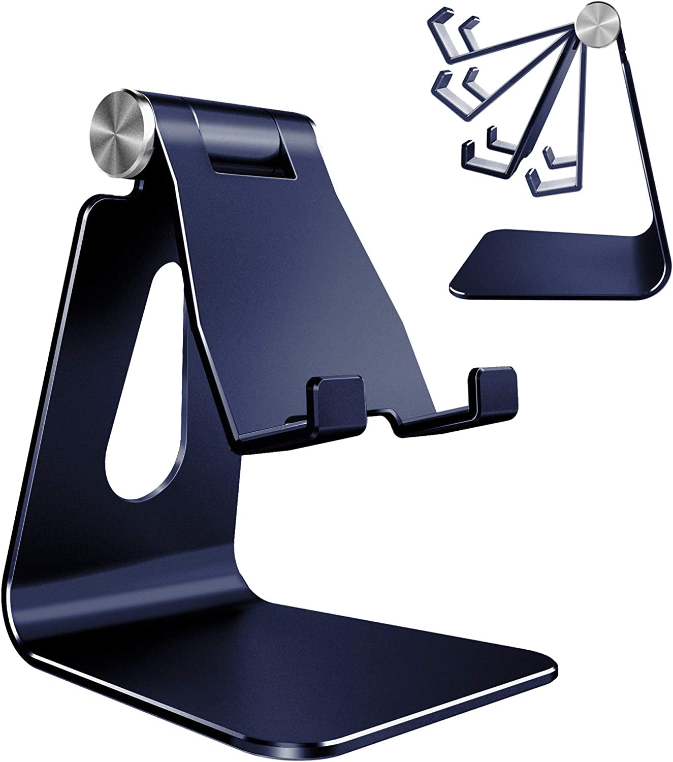 🌸📱Adjustable Aluminum Cell Phone Stand - 270° Multi-Angle Desktop Dock Holder | Compatible with iPhone 16, 15, 14, 13, 12, 11, Plus & More - Rose Gold