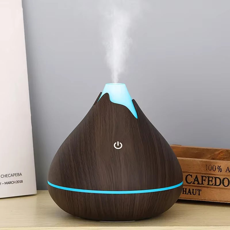 ๐ฟ Wood Grain Ultrasonic Aroma Diffuser โ Essential Oil Humidifier with Remote Control & 7-Color LED Mood Light | Cool Mist & Quiet Operation for Home, Office, or Bedroom