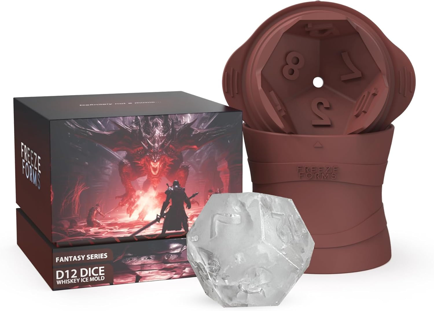 🧊 D20 Dice Ice Cube Mold – Giant Silicone Whiskey Mold for D&D, TTRPG, and Fantasy Fans | Geeky Barware for Game Nights & Gifts