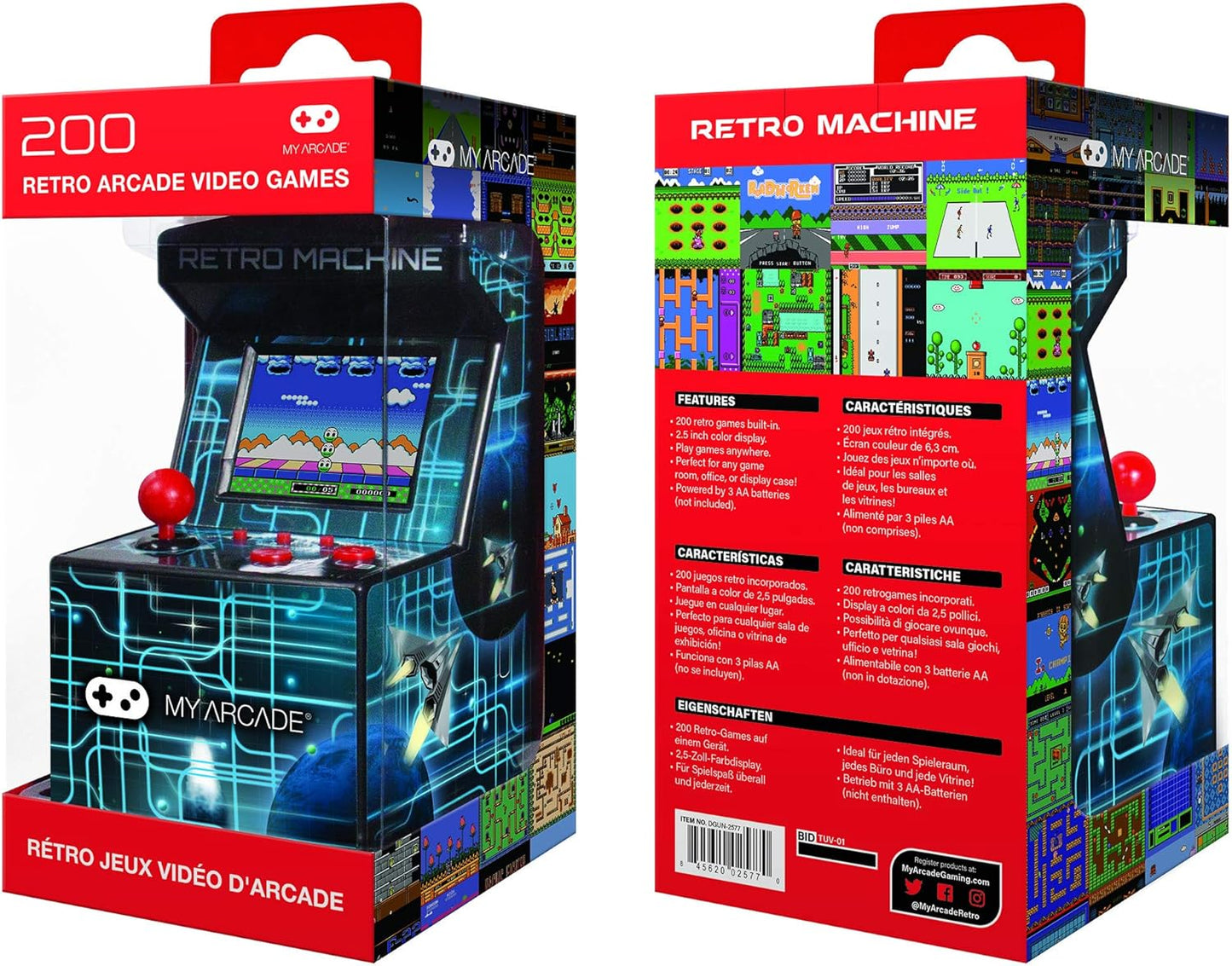 🕹️My Arcade Retro Mini Gaming Machine – 200 Built-In Classic Games | Miniature Arcade Cabinet with Joystick, Color Display, & Speaker – Battery Powered Portable Fun