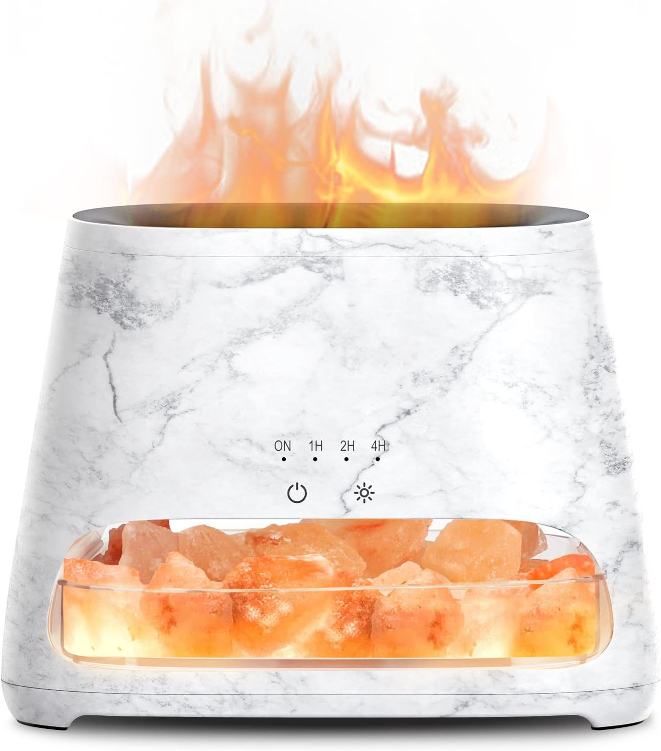 ๐ 2-in-1 Himalayan Salt Lamp & Essential Oil Diffuser โ 150ML Ultrasonic Cool Mist Humidifier with Flame Effect, Timer & Auto Shut-Off