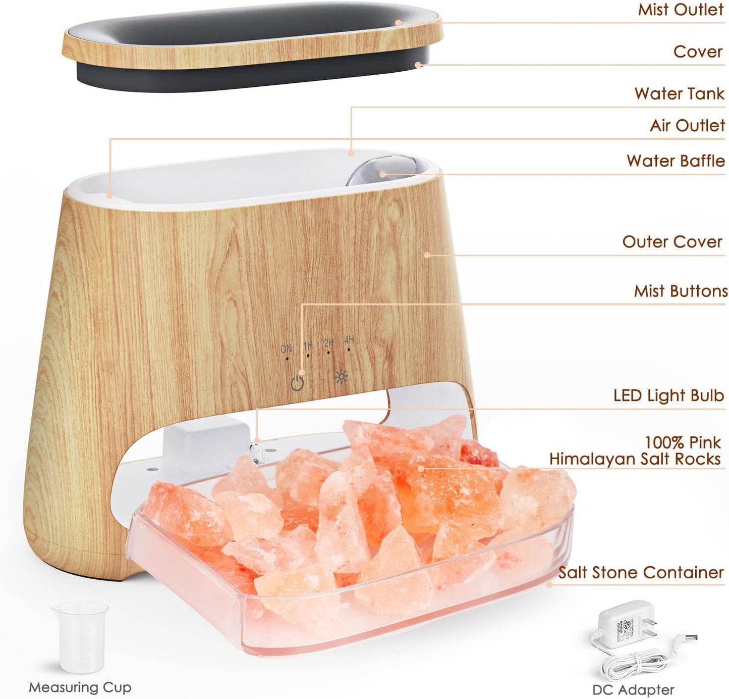 ๐ 2-in-1 Himalayan Salt Lamp & Essential Oil Diffuser โ 150ML Ultrasonic Cool Mist Humidifier with Flame Effect, Timer & Auto Shut-Off