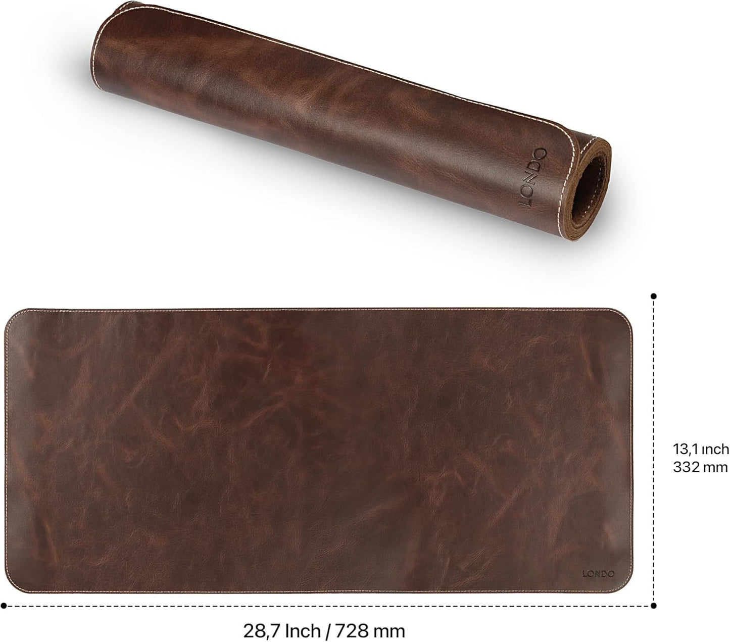 Premium Top Grain Leather Desk Mat – XL Extended Mouse Pad for Gaming & Office | Smooth Writing Surface, Non-Slip Base, Durable & Stylish Workspace Accessory (28.7" x 13.1")