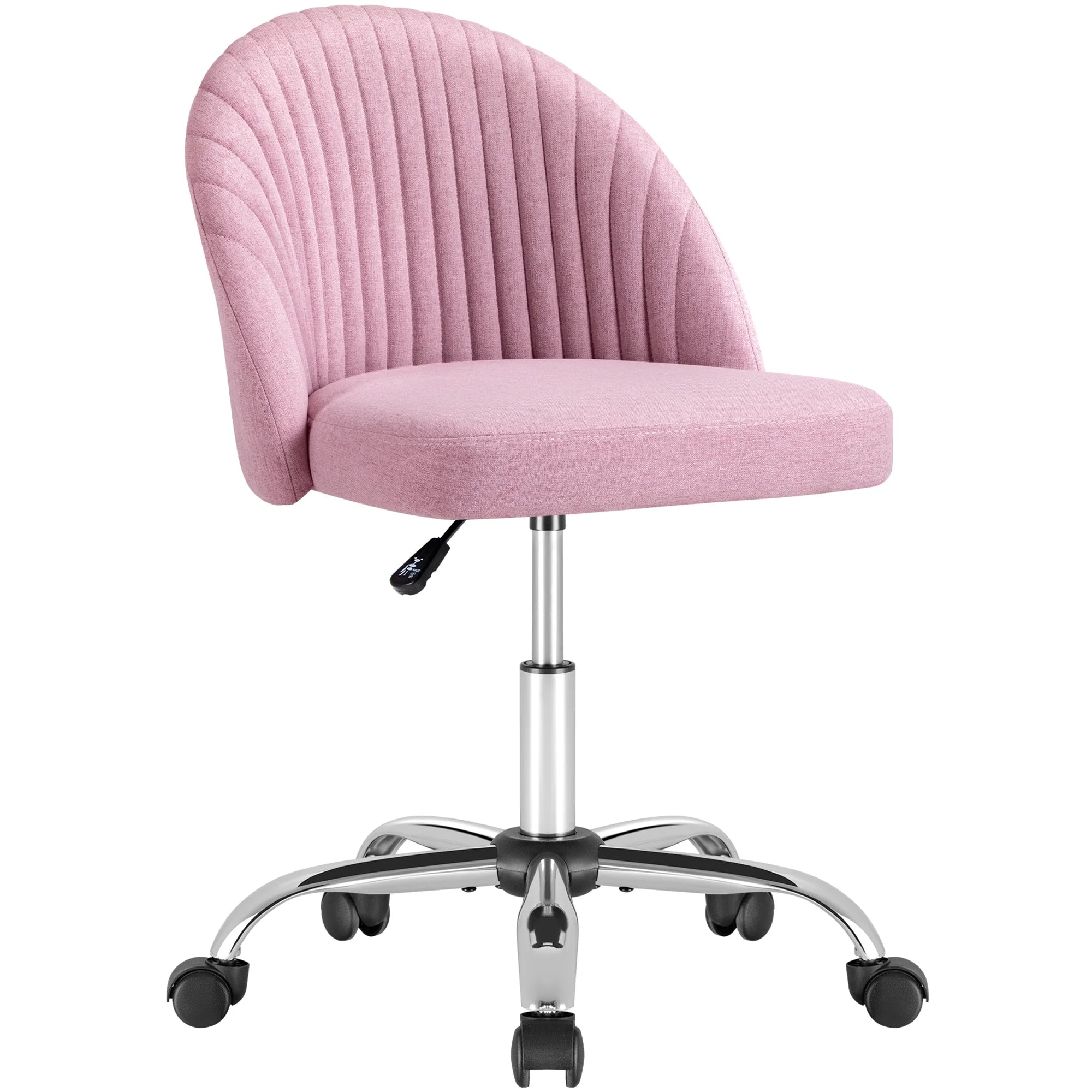 🌸Blossom Breeze: Adjustable Pink Home Office Chair – Mid-Back Rolling Task Chair for Bedroom, Living Room, Study | Cherry Blossom Collection