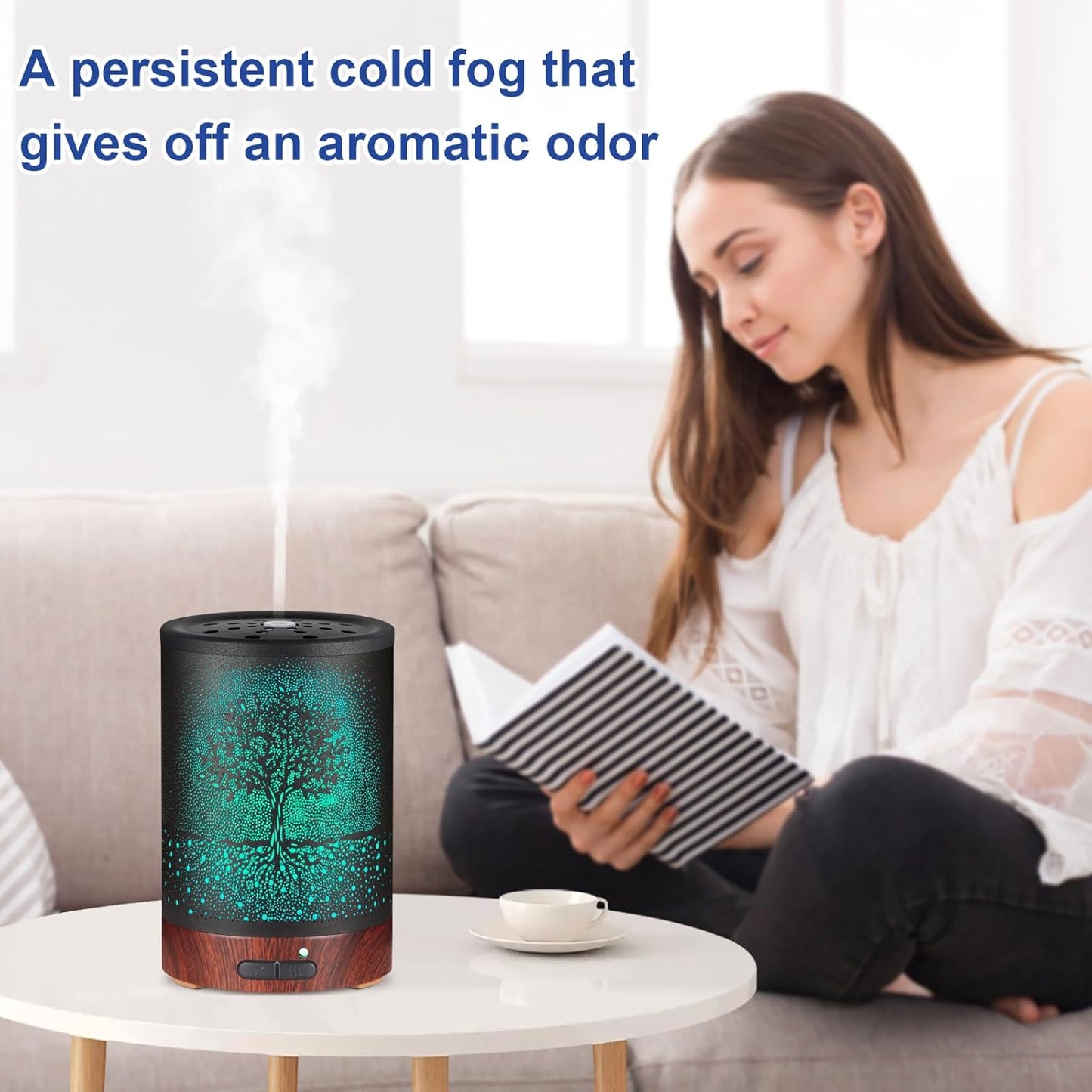 ๐ฟ Essential Oil Diffuser for Home & Office โ Ultrasonic Aromatherapy Mist Humidifier with 7 Color LED Lights & Auto Shut-Off