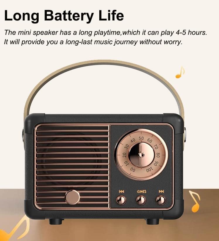 Retro Bluetooth Mini Speaker โ Vintage Wireless Sound with Rich Bass | Portable 5.0 Speaker for Desk, Office, Gaming Room & Gifts | Geek Findings