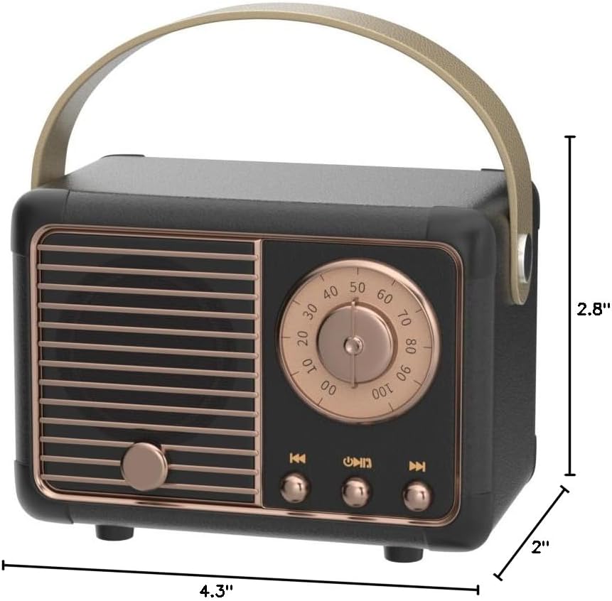 Retro Bluetooth Mini Speaker โ Vintage Wireless Sound with Rich Bass | Portable 5.0 Speaker for Desk, Office, Gaming Room & Gifts | Geek Findings