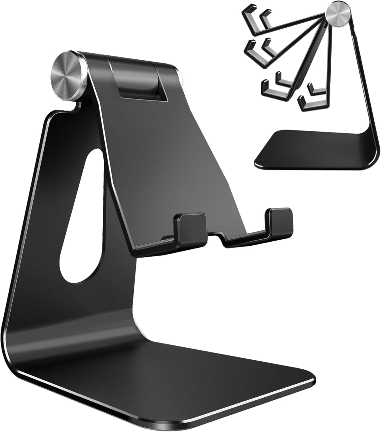 🌸📱Adjustable Aluminum Cell Phone Stand - 270° Multi-Angle Desktop Dock Holder | Compatible with iPhone 16, 15, 14, 13, 12, 11, Plus & More - Rose Gold