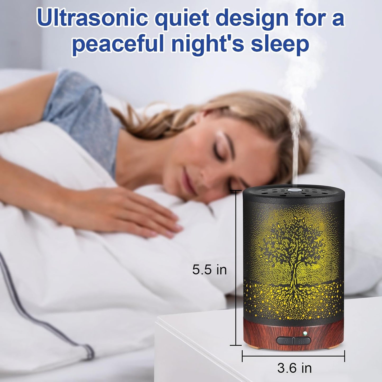 ๐ฟ Essential Oil Diffuser for Home & Office โ Ultrasonic Aromatherapy Mist Humidifier with 7 Color LED Lights & Auto Shut-Off