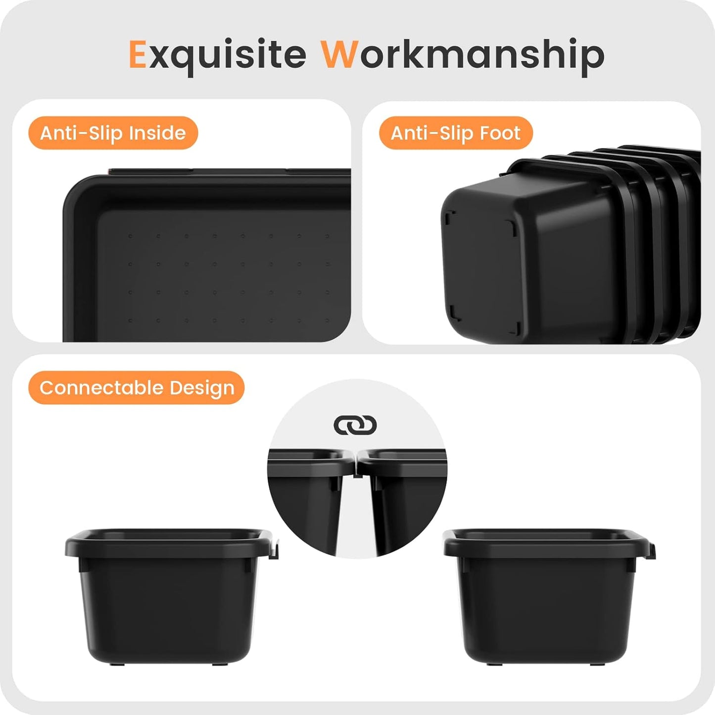 🧩 22-Piece Drawer Organizer Set – Multi-Size Plastic Storage Bins for Desk, Bathroom, Vanity, Kitchen & Office | Stackable, Easy-Clean, Customizable Drawer Dividers