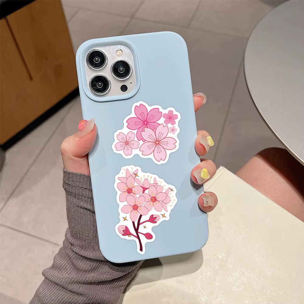 🌸50PCS Cherry Blossom Aesthetic Stickers – Waterproof Decals for Laptops, Phones, Notebooks, Gaming Stations & Offices | Geek Findings Cherry Blossom Collection