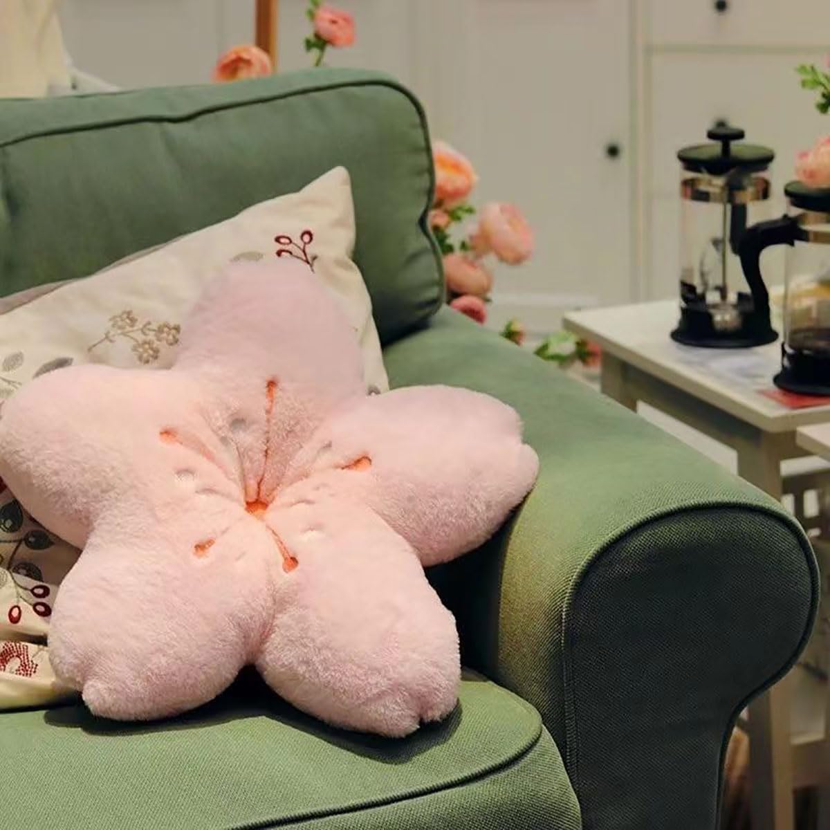 🌸Cherry Blossom Plush Throw Pillow – 15.7" Soft Flower Cushion for Sofa, Chair & Office | Kawaii Seating Pad for Gamers & Home Decor Lovers | Pink Sakura Accent – Geek Findings Exclusive
