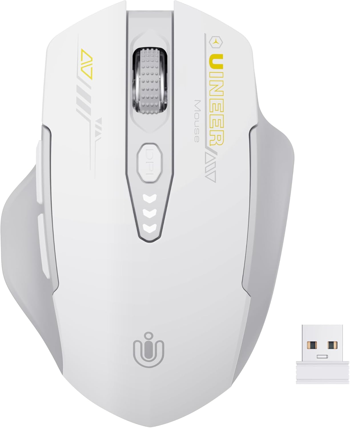 ⚡ Ergonomic Wireless Mouse with Visible Battery Level – 2.4GHz, Rechargeable, 4 DPI Settings