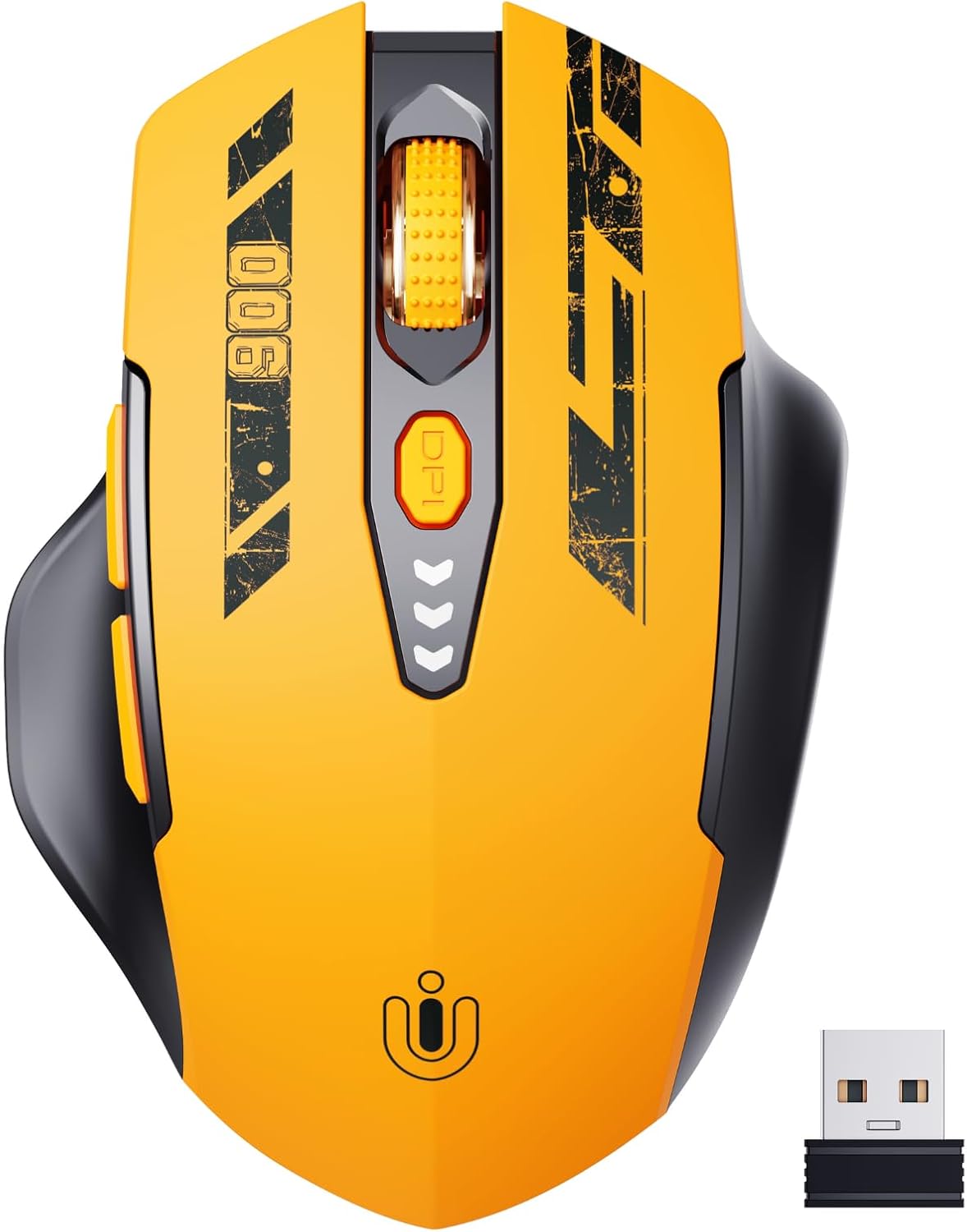 ⚡ Ergonomic Wireless Mouse with Visible Battery Level – 2.4GHz, Rechargeable, 4 DPI Settings