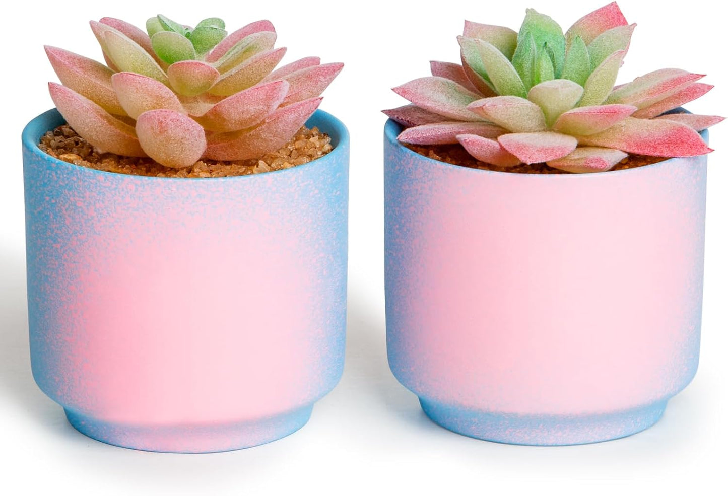 Artificial Succulent Plants in 4 Pink Ceramic Pots, Cute Fake Plants for Vanity Decor, Office, Desk, Bathroom, Kitchen, Bedroom, Shelves Decor for Women, Girls Gift