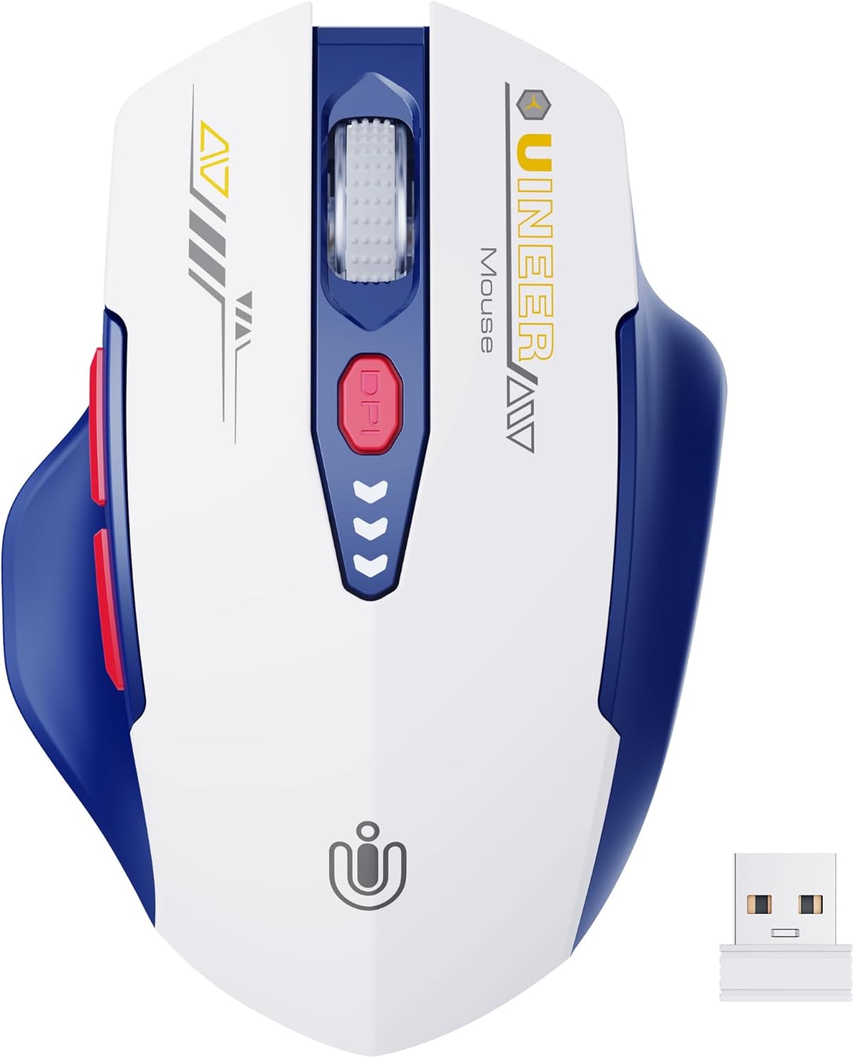 ⚡ Ergonomic Wireless Mouse with Visible Battery Level – 2.4GHz, Rechargeable, 4 DPI Settings