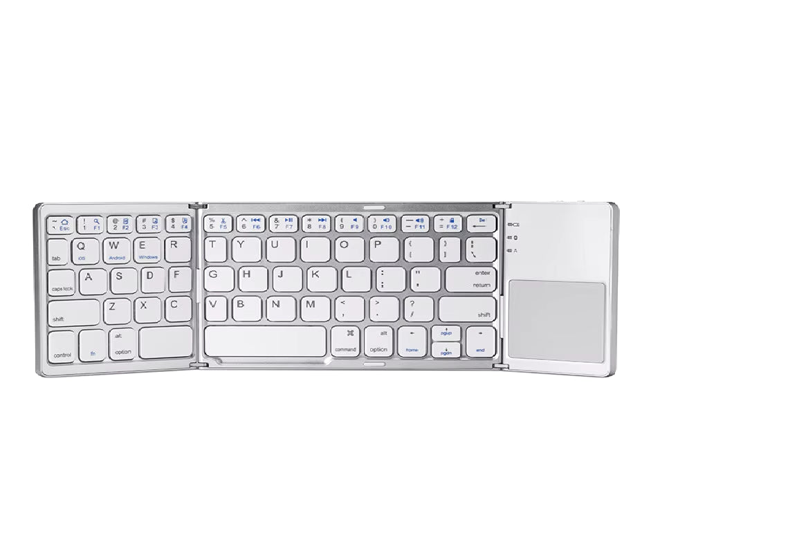 Foldable Wireless Bluetooth Keyboard with Touchpad – Ultra-Slim, Rechargeable & Travel-Ready