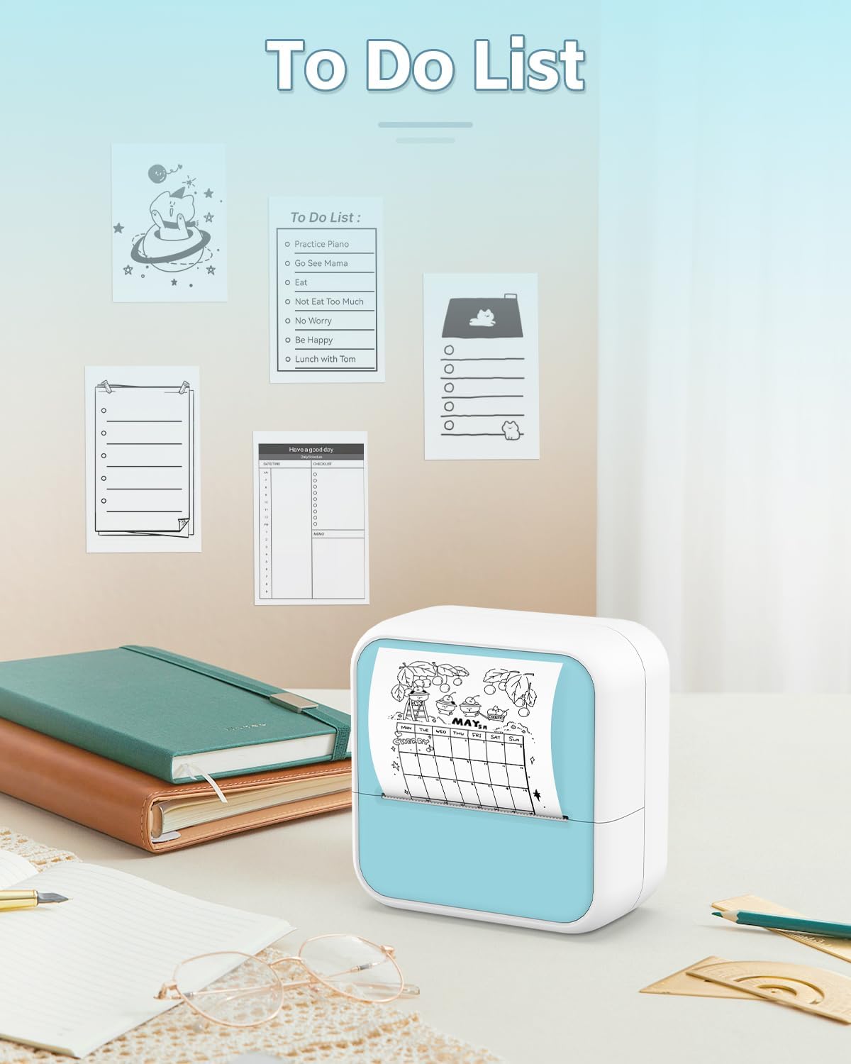 Mini Sticker Printer โ Portable Bluetooth Thermal Printer with Sticker Rolls | Inkless PrintPods for Journaling, DIY Notes, Labeling & Gifting | Fun Pocket Gadget for iPhone & Android