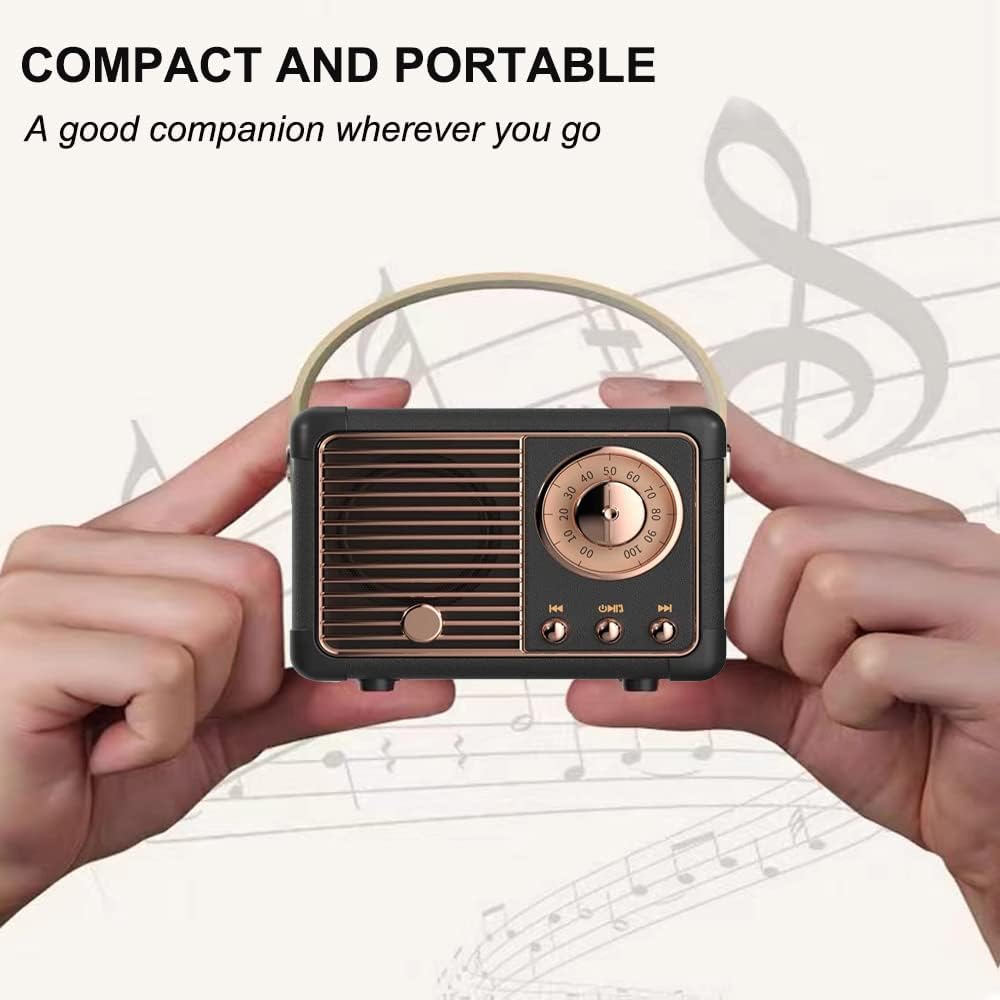 Retro Bluetooth Mini Speaker โ Vintage Wireless Sound with Rich Bass | Portable 5.0 Speaker for Desk, Office, Gaming Room & Gifts | Geek Findings
