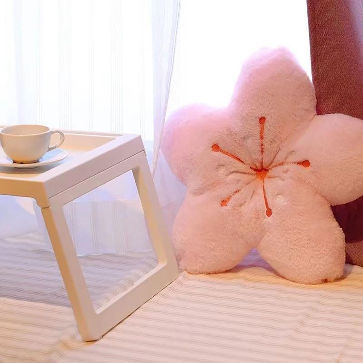 🌸Cherry Blossom Plush Throw Pillow – 15.7" Soft Flower Cushion for Sofa, Chair & Office | Kawaii Seating Pad for Gamers & Home Decor Lovers | Pink Sakura Accent – Geek Findings Exclusive