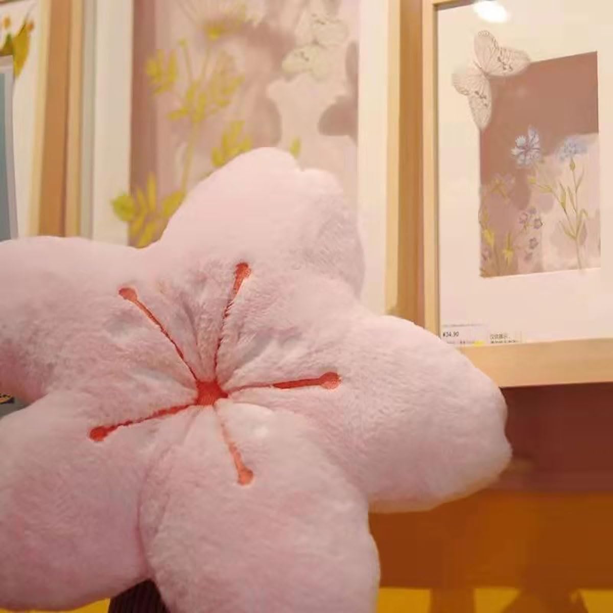 🌸Cherry Blossom Plush Throw Pillow – 15.7" Soft Flower Cushion for Sofa, Chair & Office | Kawaii Seating Pad for Gamers & Home Decor Lovers | Pink Sakura Accent – Geek Findings Exclusive
