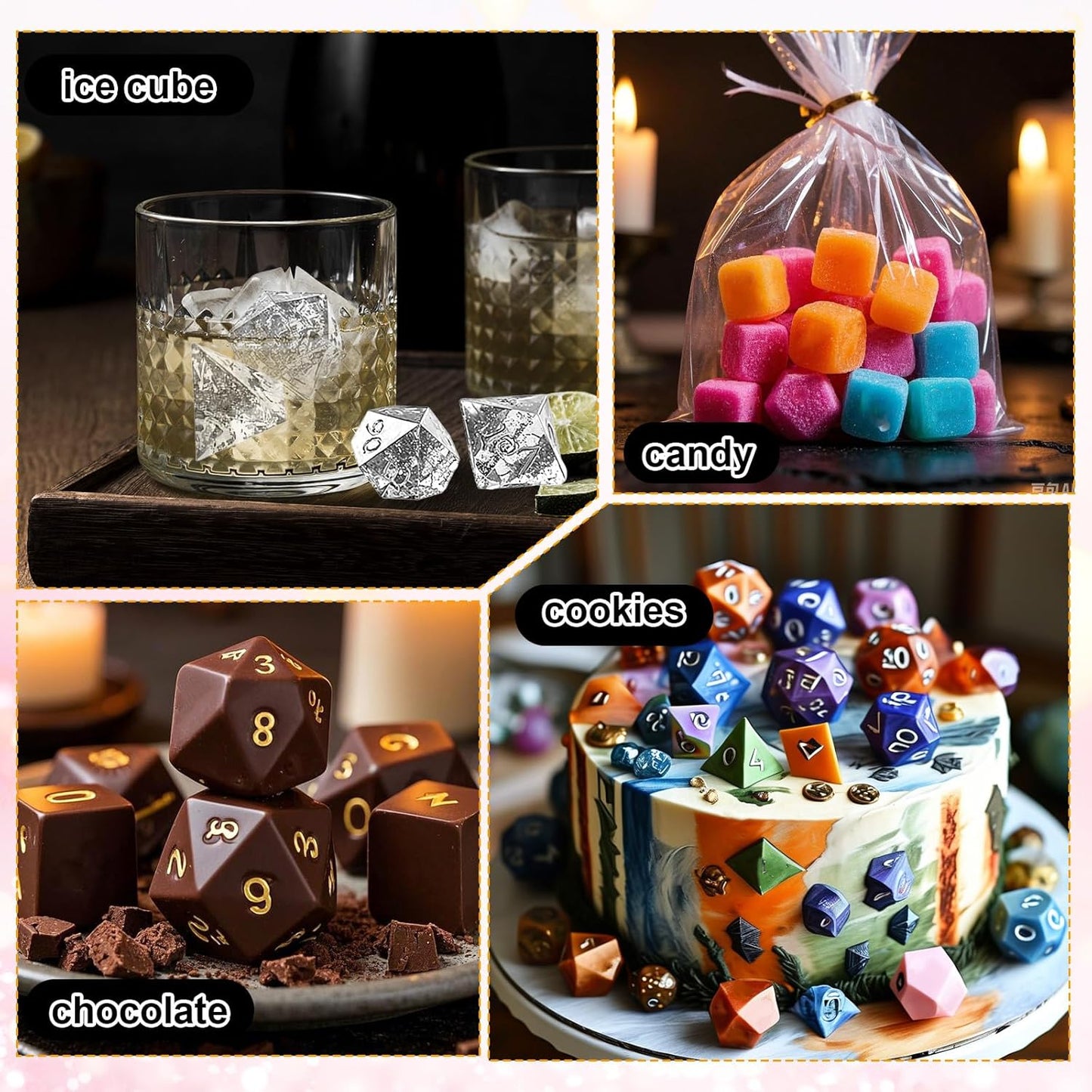 🎲 3D Dice Ice Cube Mold – Silicone DND Ice Tray for Whiskey, Cocktails, & Game Nights | Geeky Gift for Tabletop Fans & Drink Lovers
