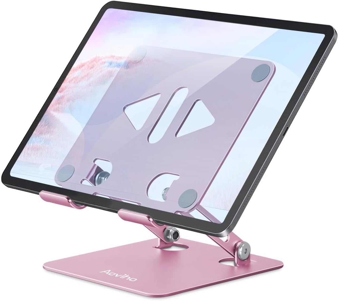 🌸Adjustable Aluminum Tablet Stand - Foldable Desk Holder for iPad Pro, Samsung Galaxy Tab, Kindle & More | 4-12" Tablets | Rose Gold – Cherry Blossom Collection