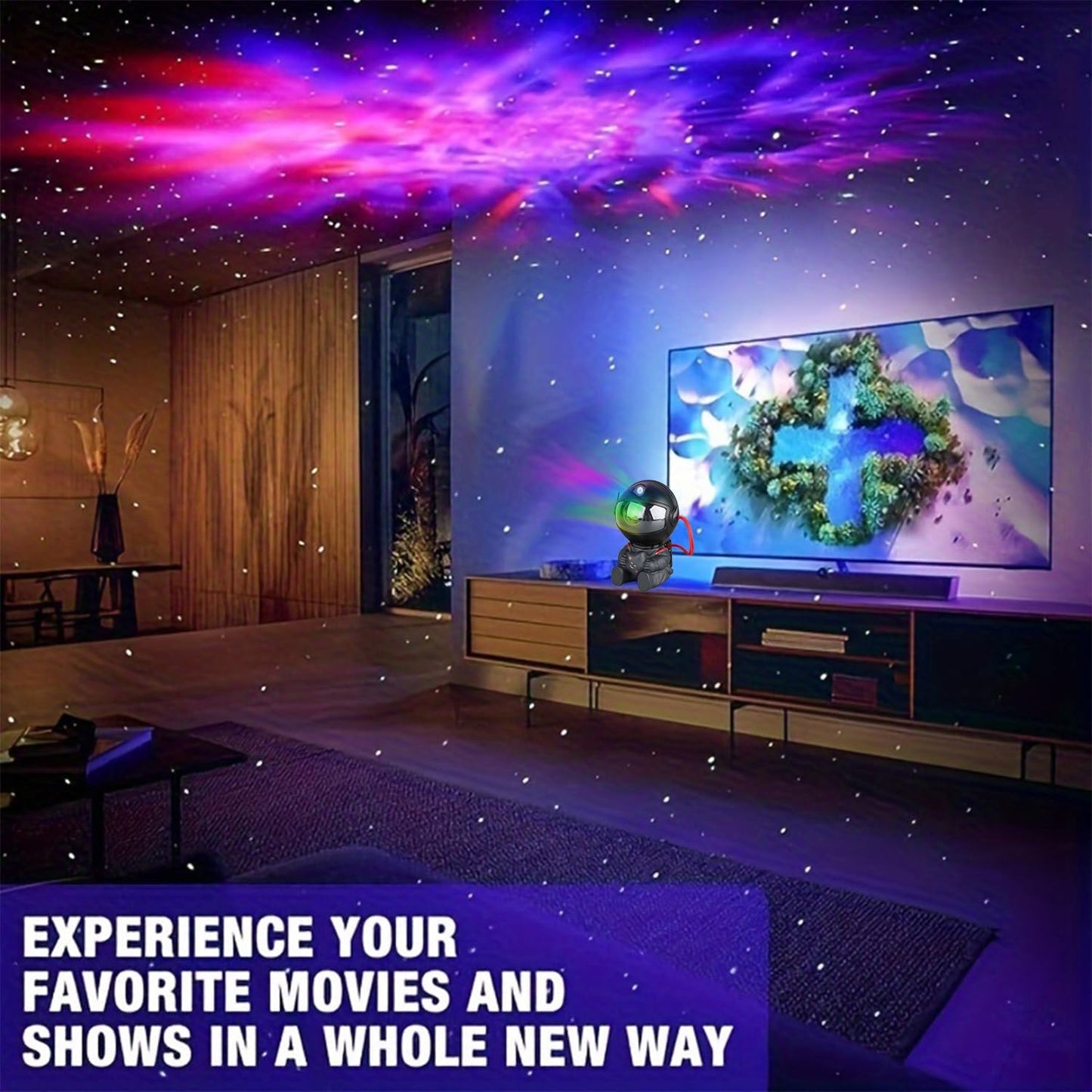 ๐ Astronaut Galaxy Projector โ 8-Mode Star Light with Remote | 270ยฐ Adjustable Cosmic Nebula Lamp for Gaming Desks, Offices & Home Theaters