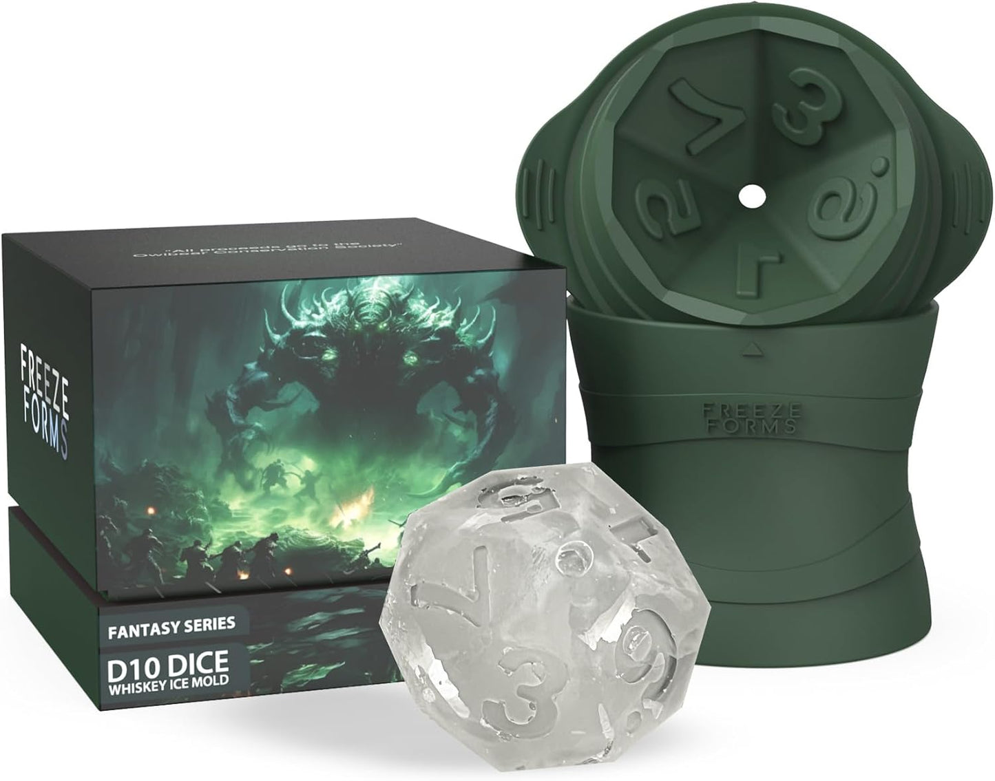 ๐ง D20 Dice Ice Cube Mold โ Giant Silicone Whiskey Mold for D&D, TTRPG, and Fantasy Fans | Geeky Barware for Game Nights & Gifts