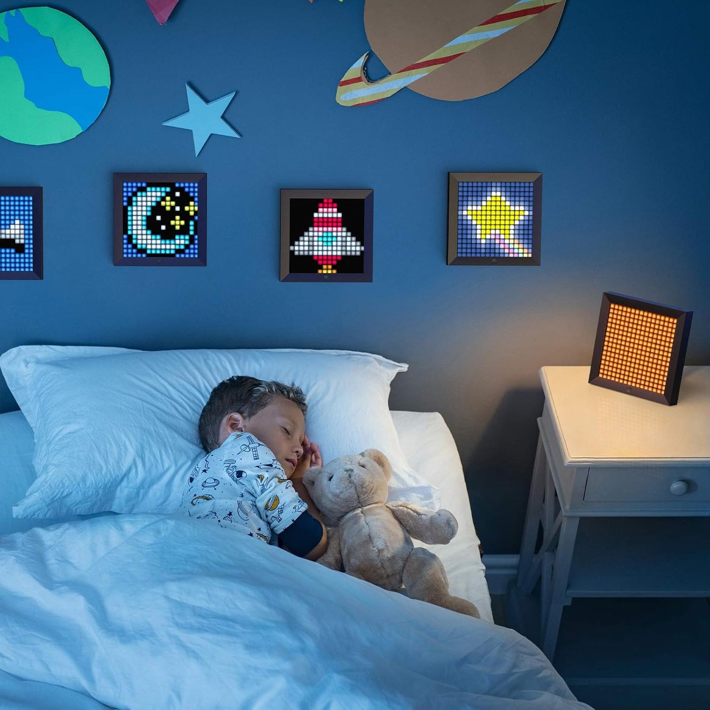 Pixoo - Pixel Art Digital Picture Frame with 16X16 LED Display APP Control - Cool Animation Frame Wall/Desk Mount for Gaming Room & Bedside Table -Black