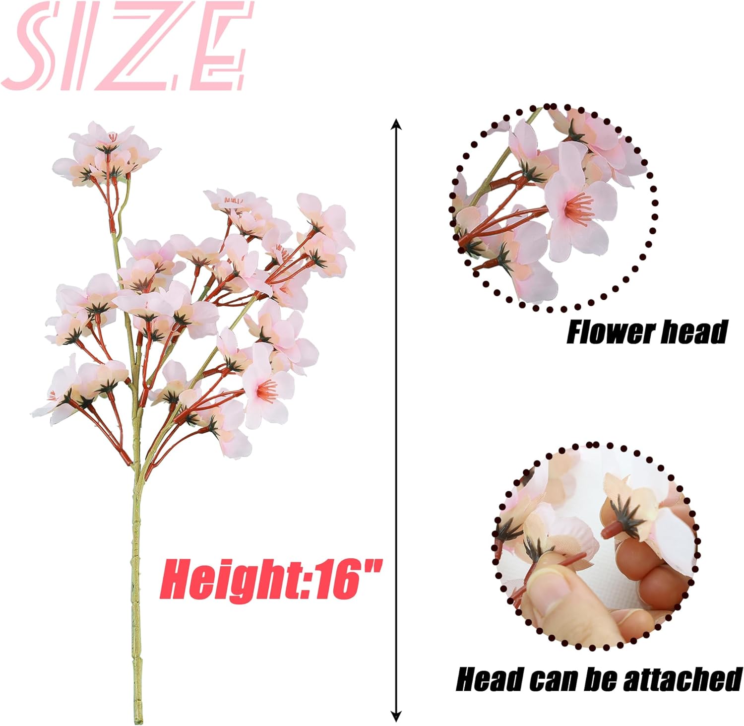 🌸6PCS Artificial Cherry Blossom Branches – 16" Silk Sakura Flowers for Gaming Setups, Offices & Home Decor | Elegant Japanese-Inspired Spring Decoration – Geek Findings