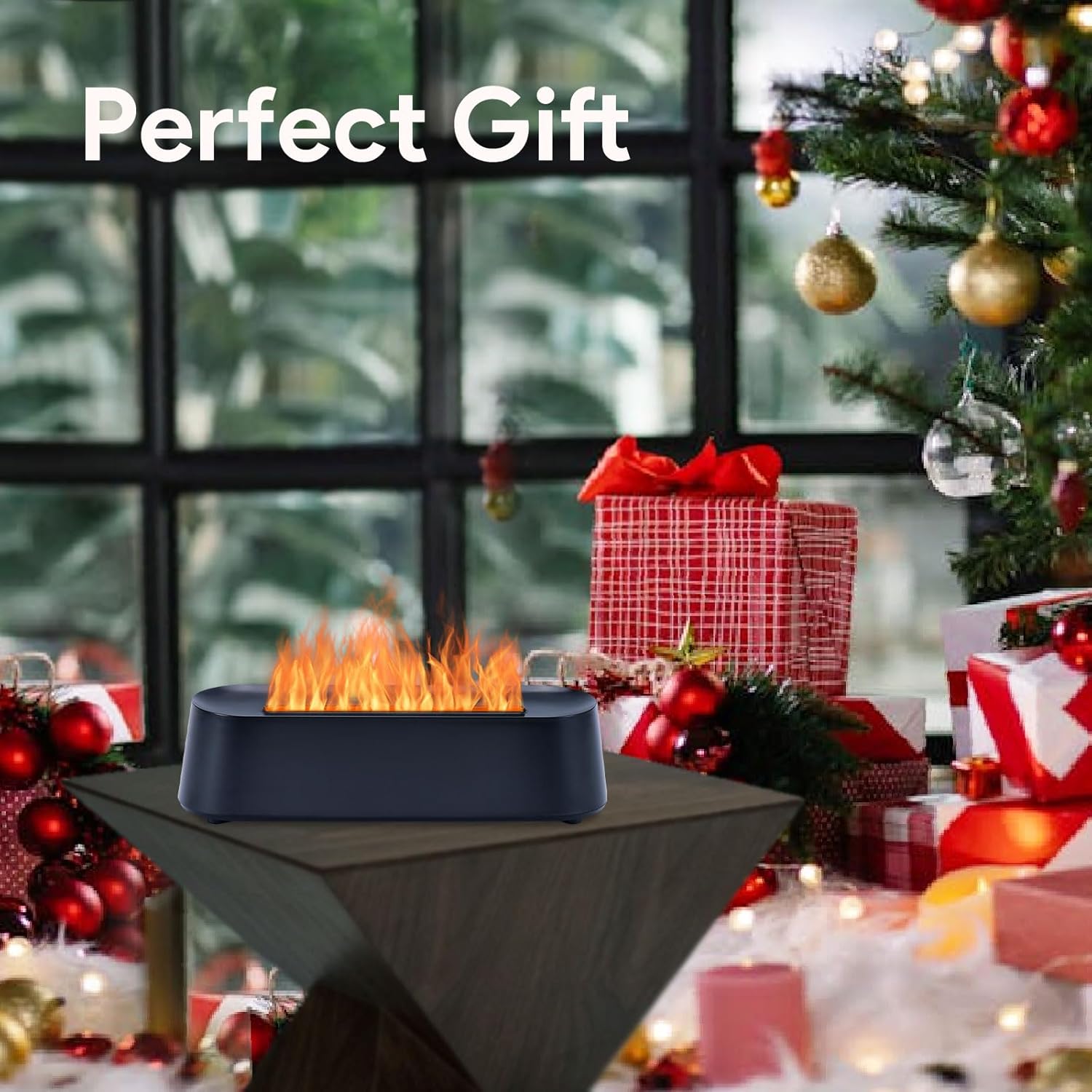 π₯7-Color Flame Essential Oil Diffuser with Remote β Ambient LED Fire Humidifier for Game Rooms, Offices & Bedrooms | 250ml Aromatherapy Diffuser with Timer & Quiet Operation | Geek Findings