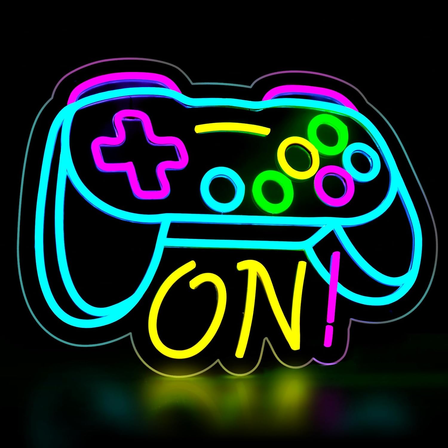 ๐ฎ Gamer Neon Sign โ XL LED Gamepad Light | Dimmable USB Wall Sign for Streamers & Gamers