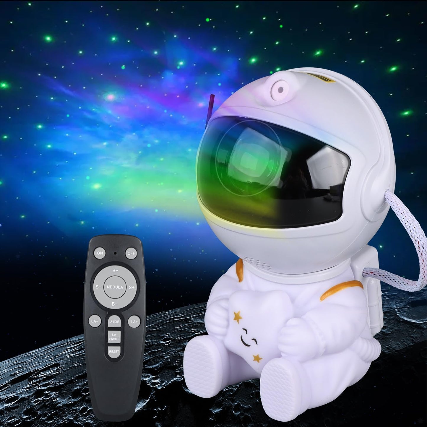 ๐ Astronaut Galaxy Projector โ 8-Mode Star Light with Remote | 270ยฐ Adjustable Cosmic Nebula Lamp for Gaming Desks, Offices & Home Theaters
