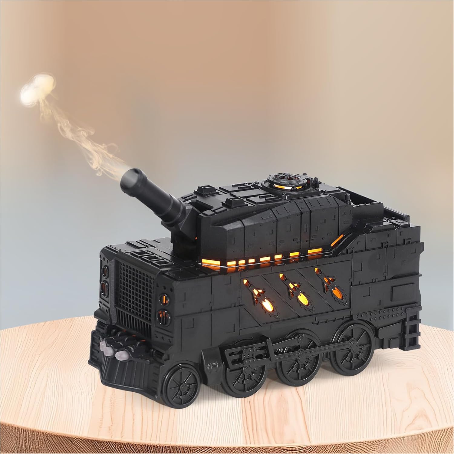 🛡️ 300ML Tank-Shaped Essential Oil Diffuser – Ultrasonic Cool Mist Aroma Diffuser with Remote Control, 2 Light Modes & Auto Shut-Off
