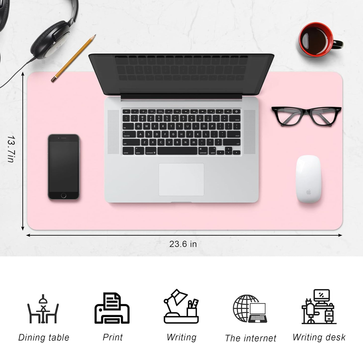 Premium Leather Desk Pad – Non-Slip & Waterproof Mat | Easy-Clean Writing Pad in Multiple Sizes
