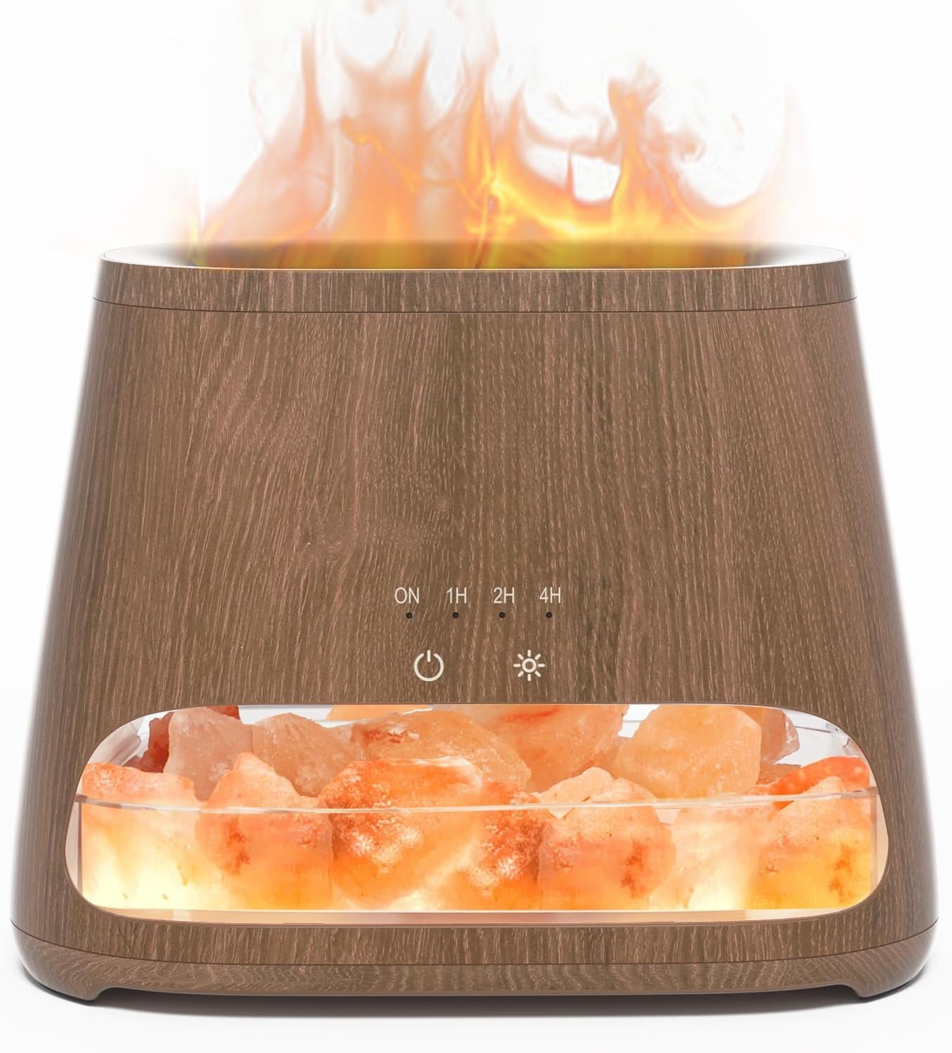 ๐ 2-in-1 Himalayan Salt Lamp & Essential Oil Diffuser โ 150ML Ultrasonic Cool Mist Humidifier with Flame Effect, Timer & Auto Shut-Off