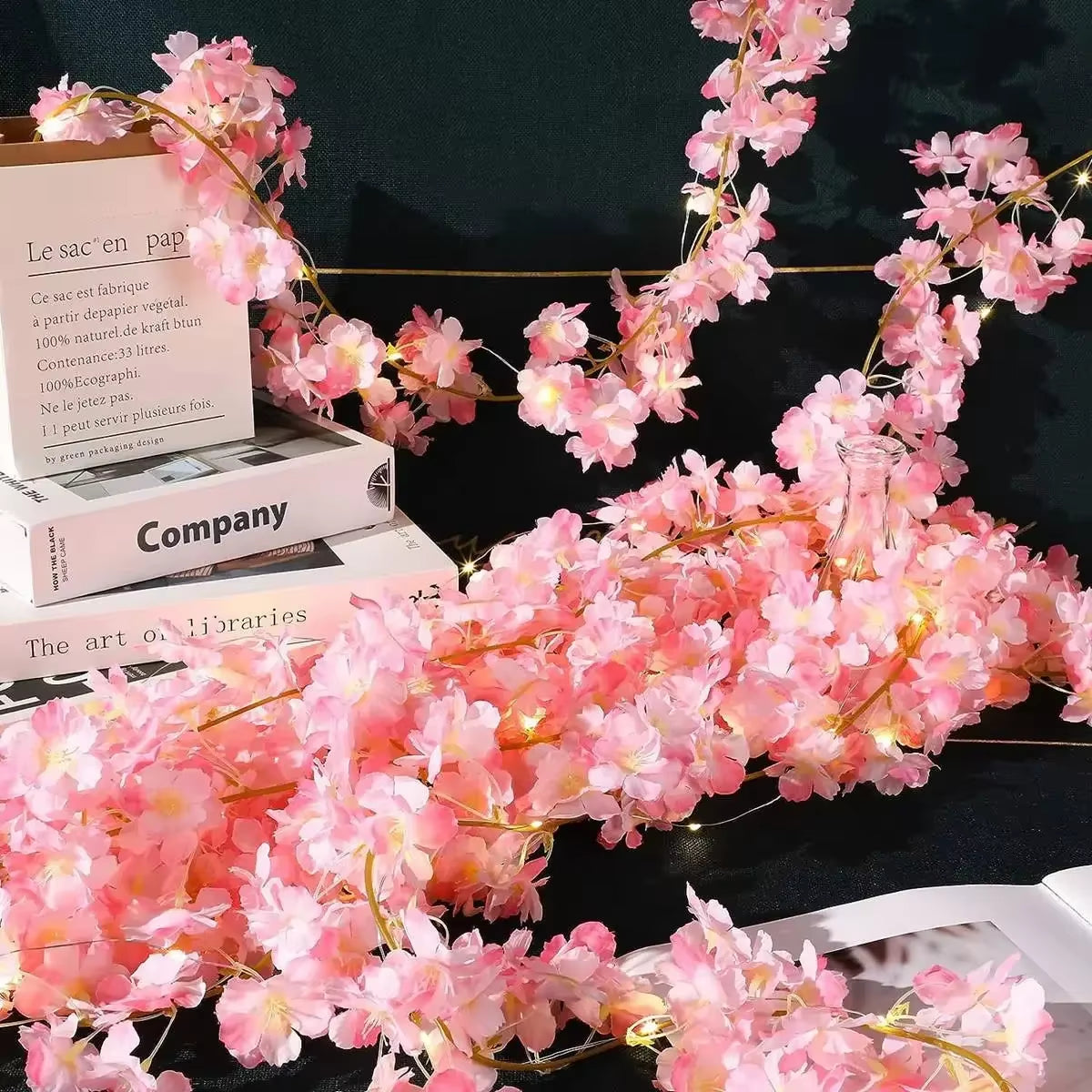 🌸Cherry Blossom Fairy String Lights – 2M 20 LEDs | Cozy, Whimsical Decor for Gaming Stations, Offices & Celebrations