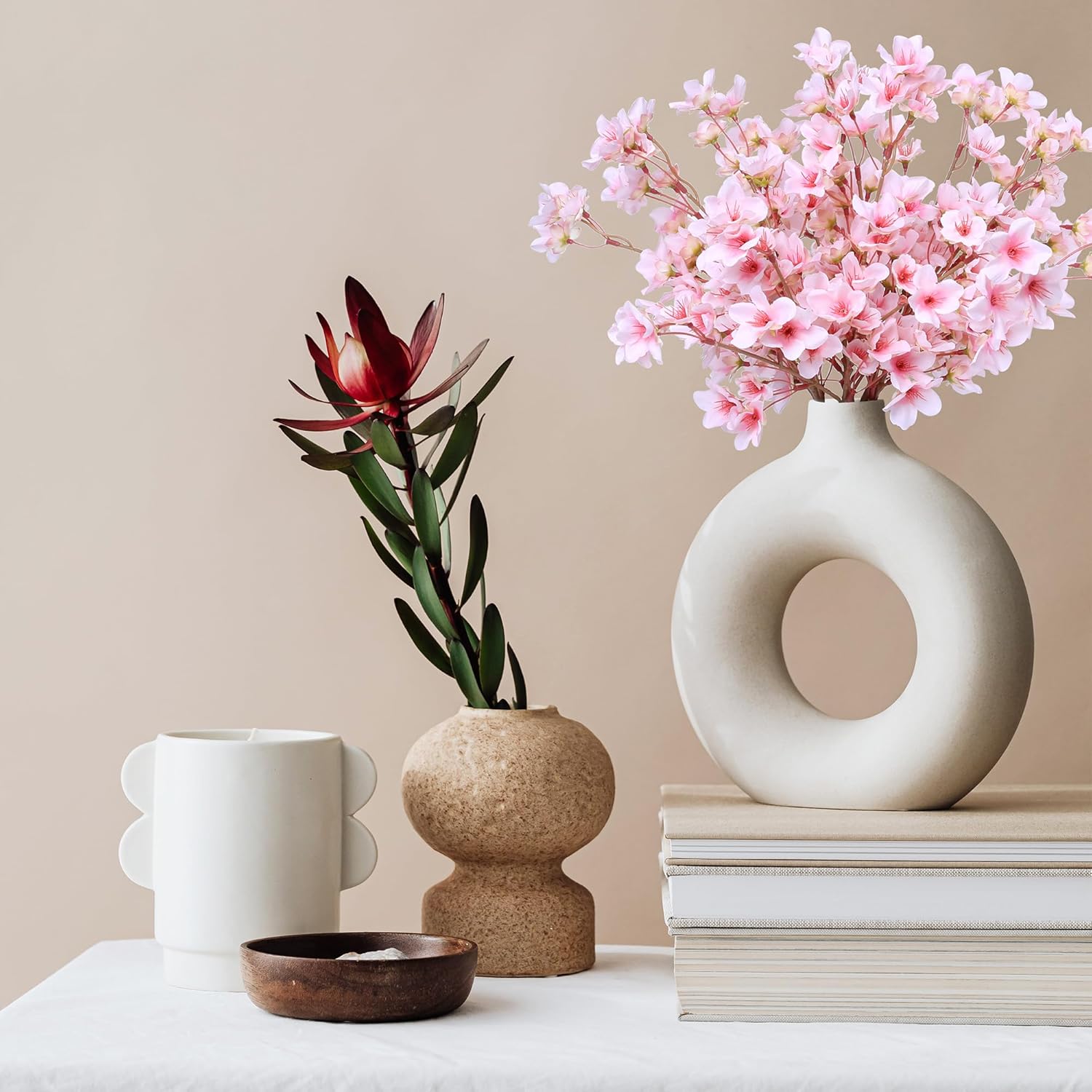 ๐ธ6PCS Artificial Cherry Blossom Branches โ 16" Silk Sakura Flowers for Gaming Setups, Offices & Home Decor | Elegant Japanese-Inspired Spring Decoration โ Geek Findings